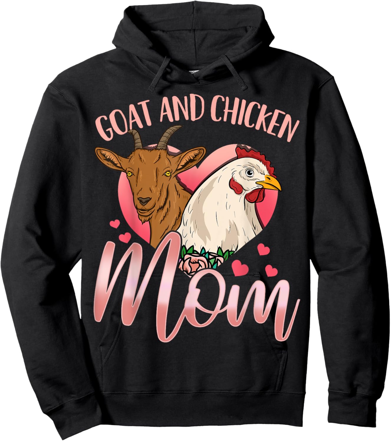 Goat Chicken Mom Farmer Rancher Hoodie - Hoodie | Black
