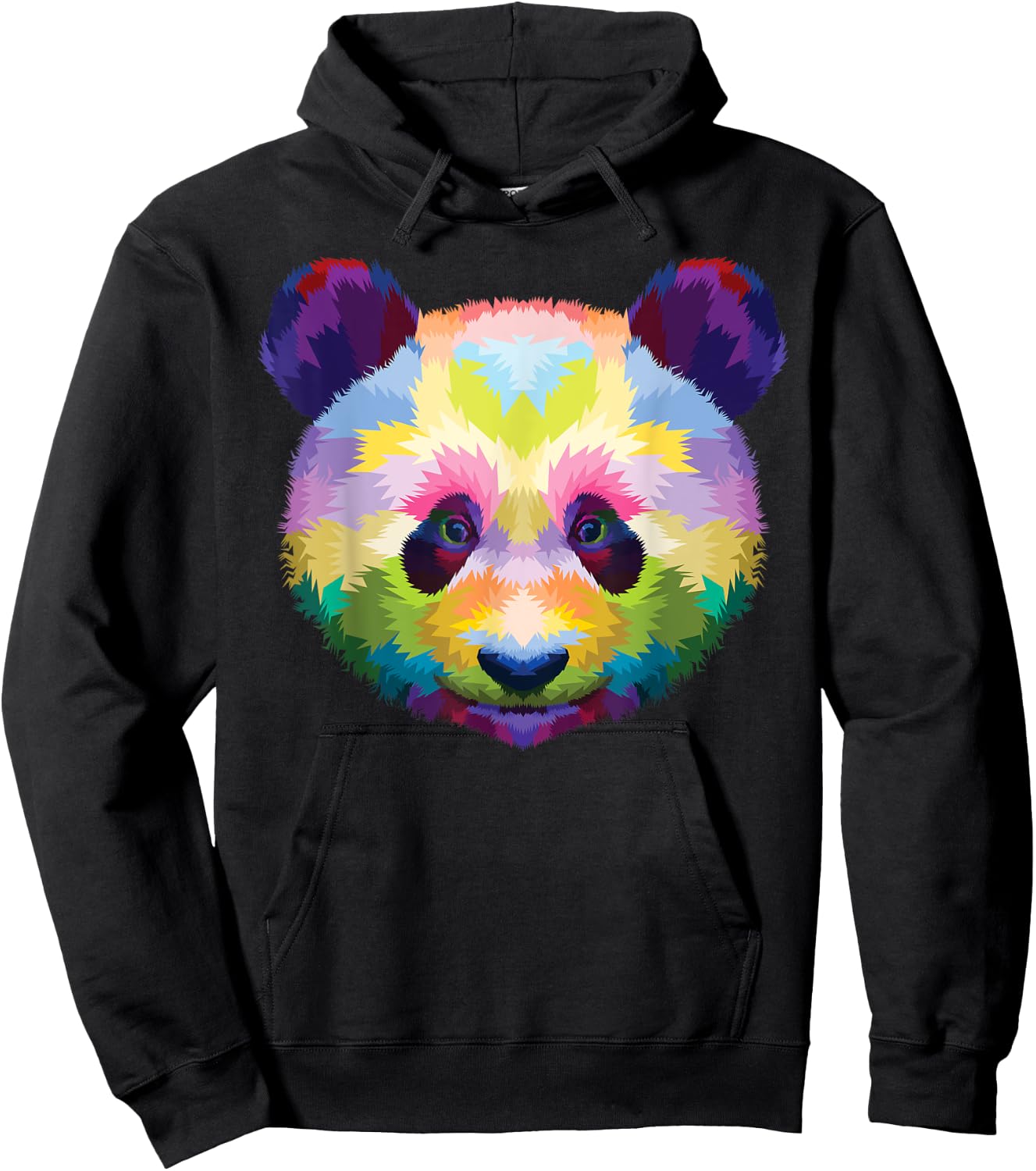 Rainbow Panda Head Brilliance Unleashed Cute Panda Hoodie - Hoodie | Black