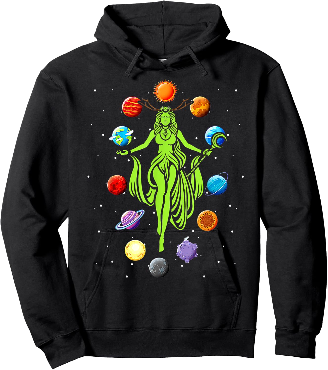 Gaia Greek Goddess Mother Earth Day Hippie Nature Hoodie - Hoodie | Black