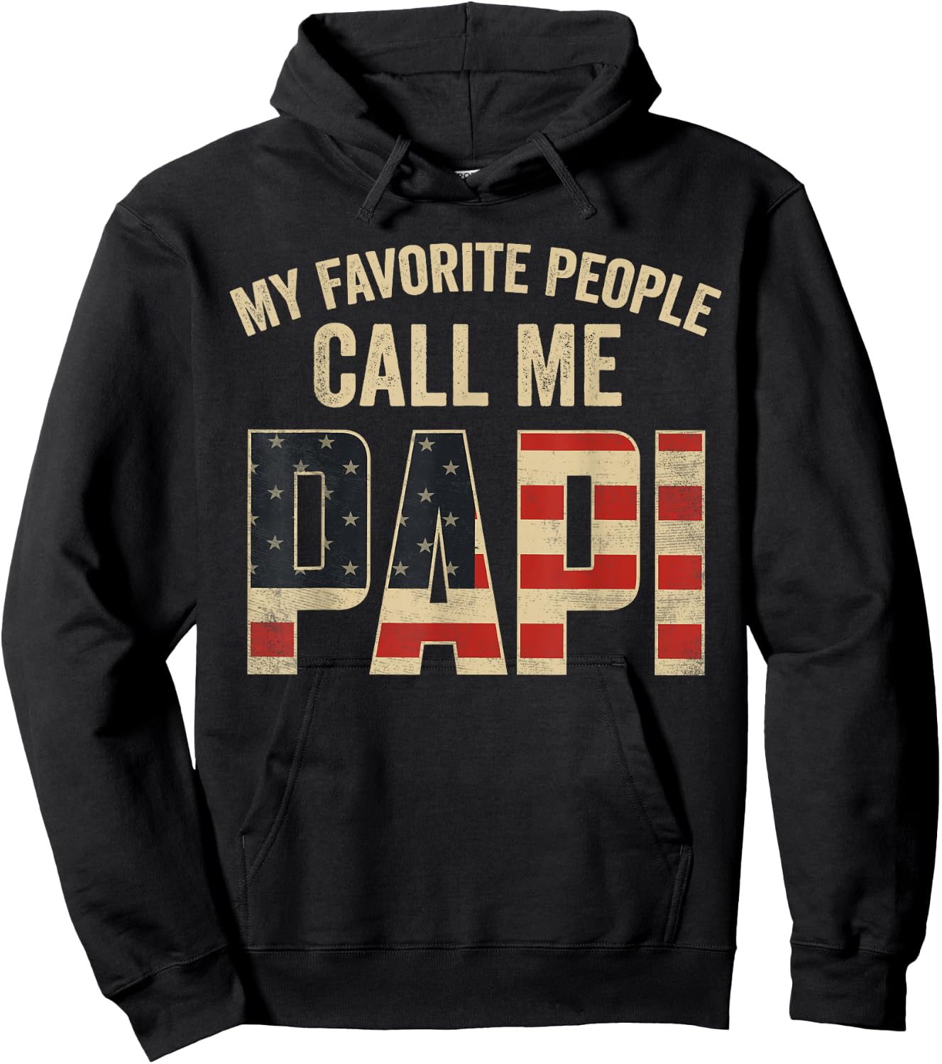 My Favorite People Call Me Papi USA Flag Hoodie - Hoodie | Black