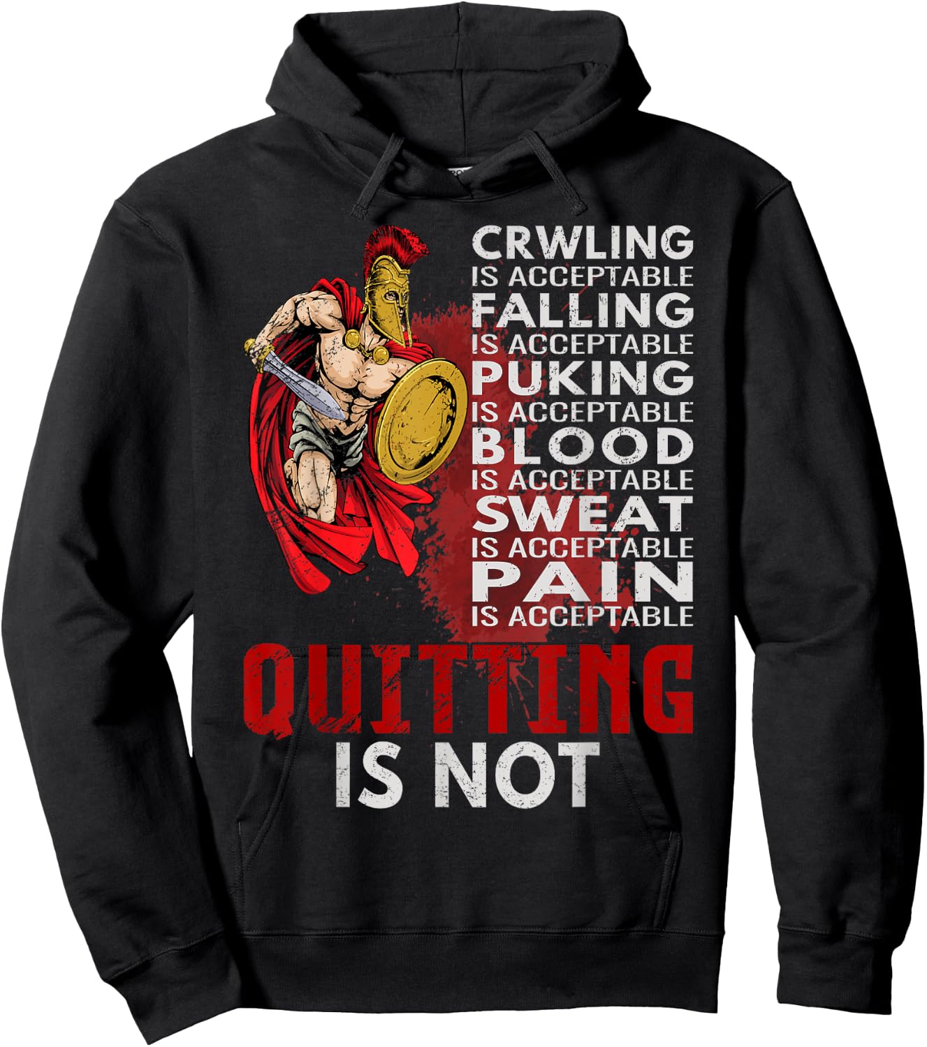 Spartans never quit Ancient Greece Warriors Sparta Hoodie - Hoodie | Black