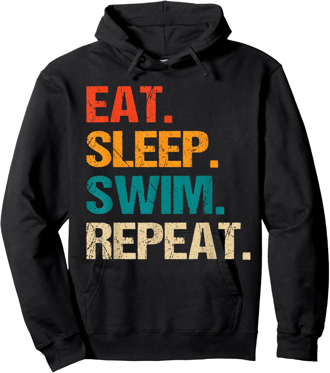 Eat Sleep Swim Repeat Pool Swimmer Water Polo Swimming Hoodie - Hoodie | Black