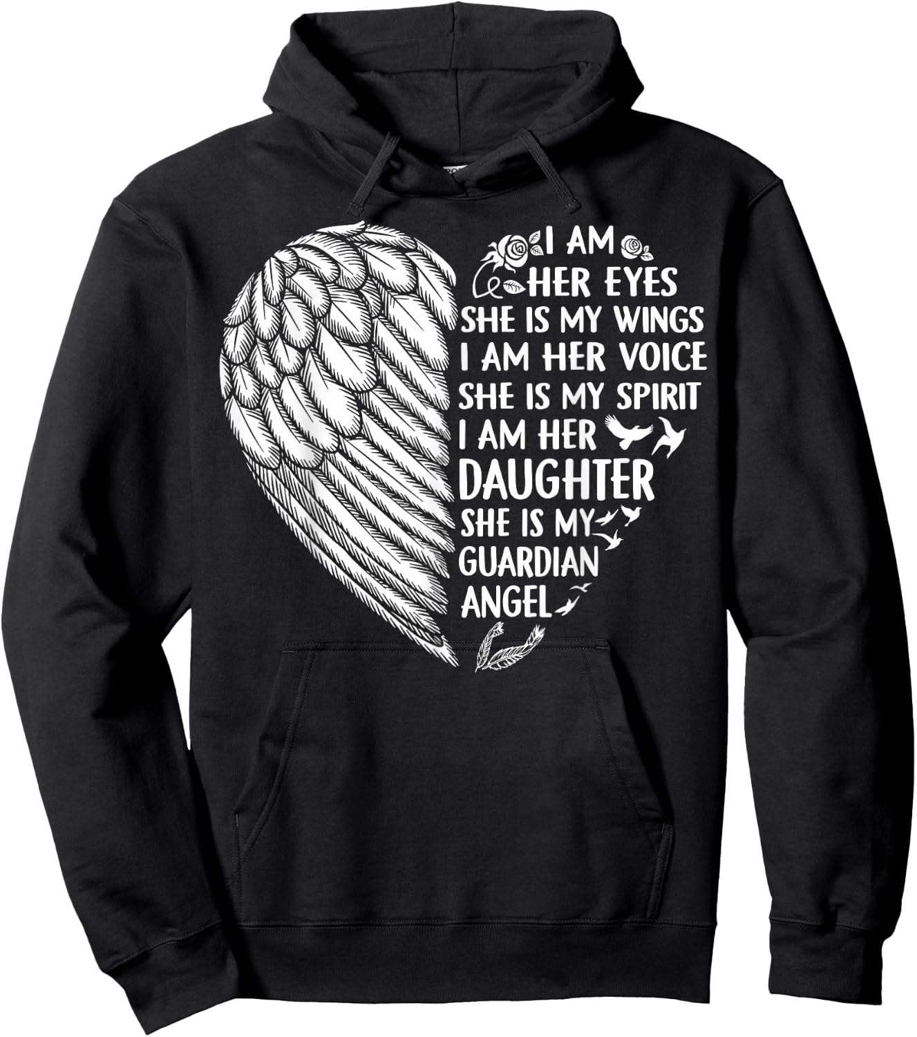 My Mom Is My Guardian Angel Shirt I Am Her Daughter Hoodie - Hoodie | Black