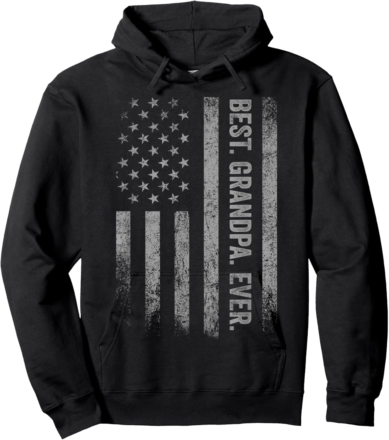 Best Grandpa Ever American Flag Patriotic Hoodie - Hoodie | Black