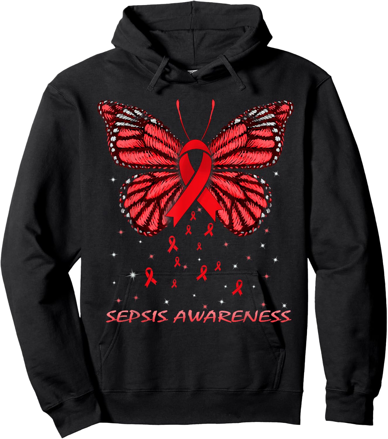 Sepsis Awareness Butterfly Hoodie - Hoodie | Black