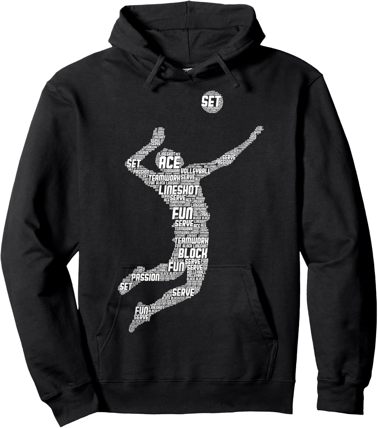 Volleyball Player Boys Youth Men Hoodie - Hoodie | Black