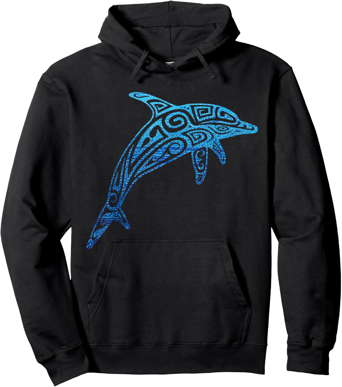 Hawaiian Dolphin Tribal Polynesian Tattoo Beach Vacation Hoodie - Hoodie | Black