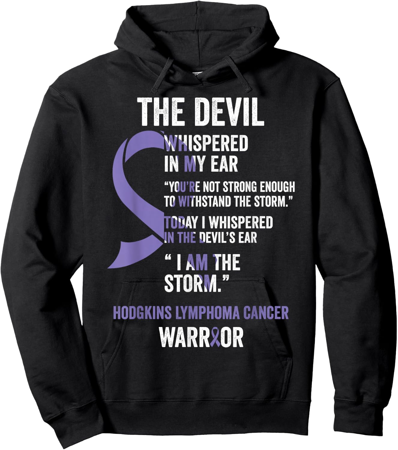 The Devil- Hodgkins Lymphoma Cancer Awareness Support Ribbon Hoodie - Hoodie | Black