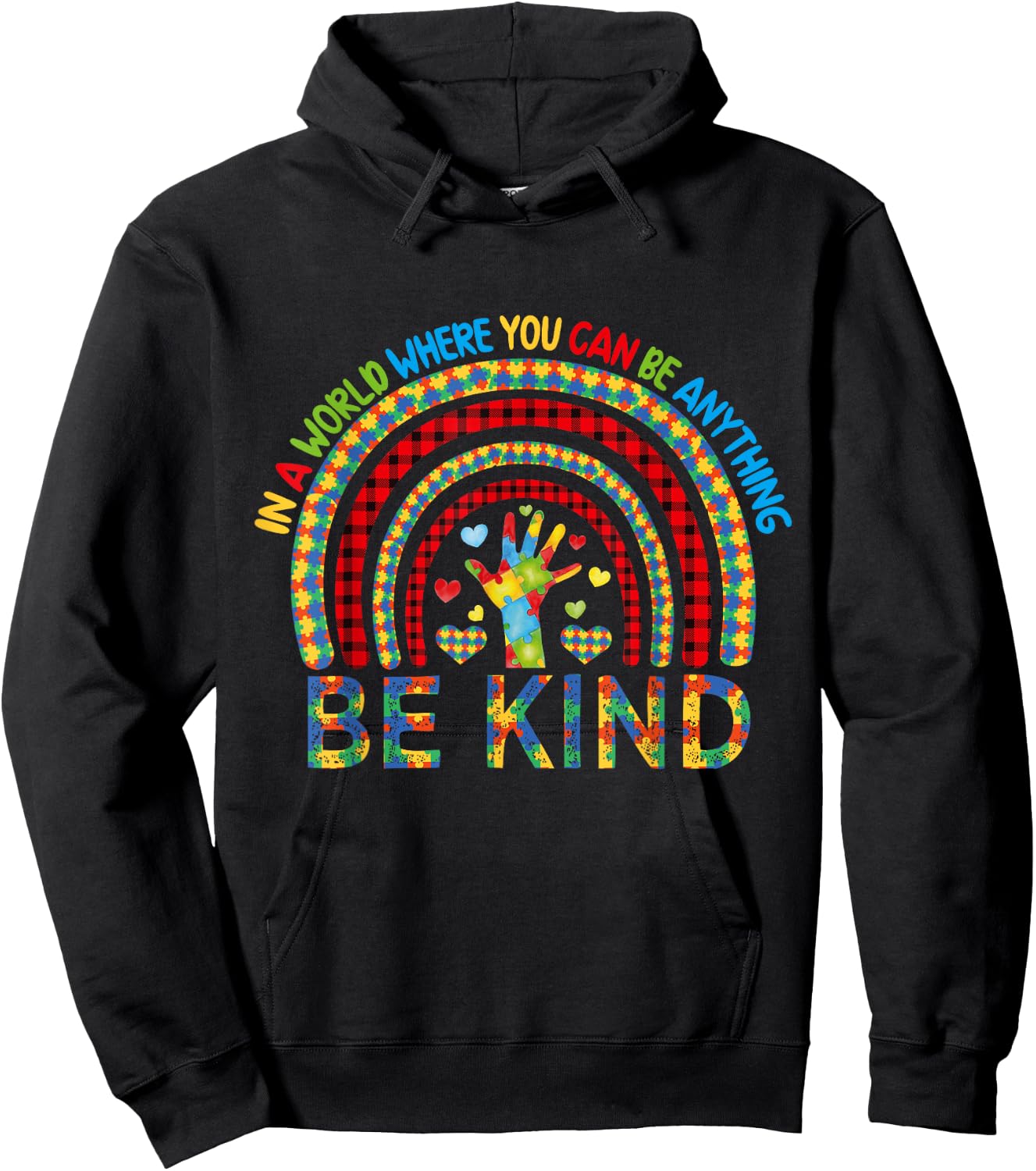 Kindness Autism Awareness Rainbow World Autism Awareness Day Hoodie - Hoodie | Black