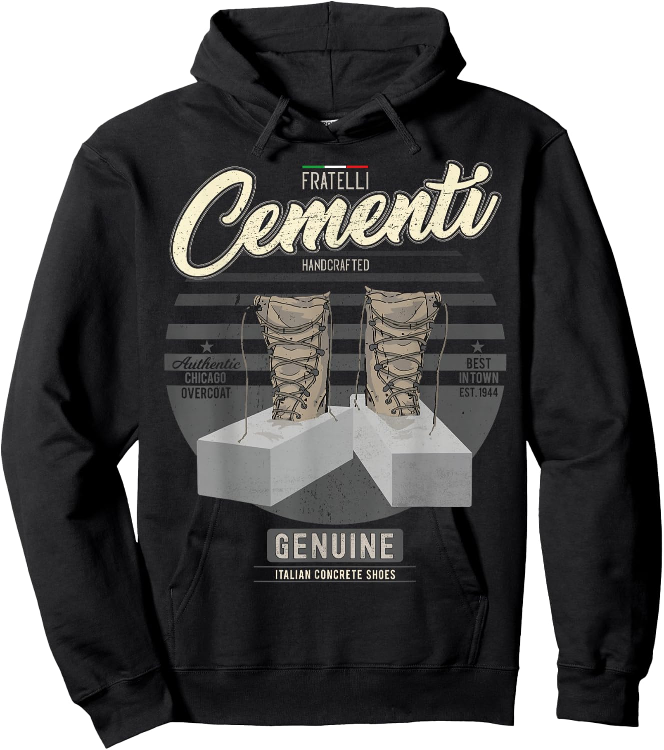 Funny Italian Mafia Pun Italy Fratelli Cementi Men & Women Hoodie - Hoodie | Black