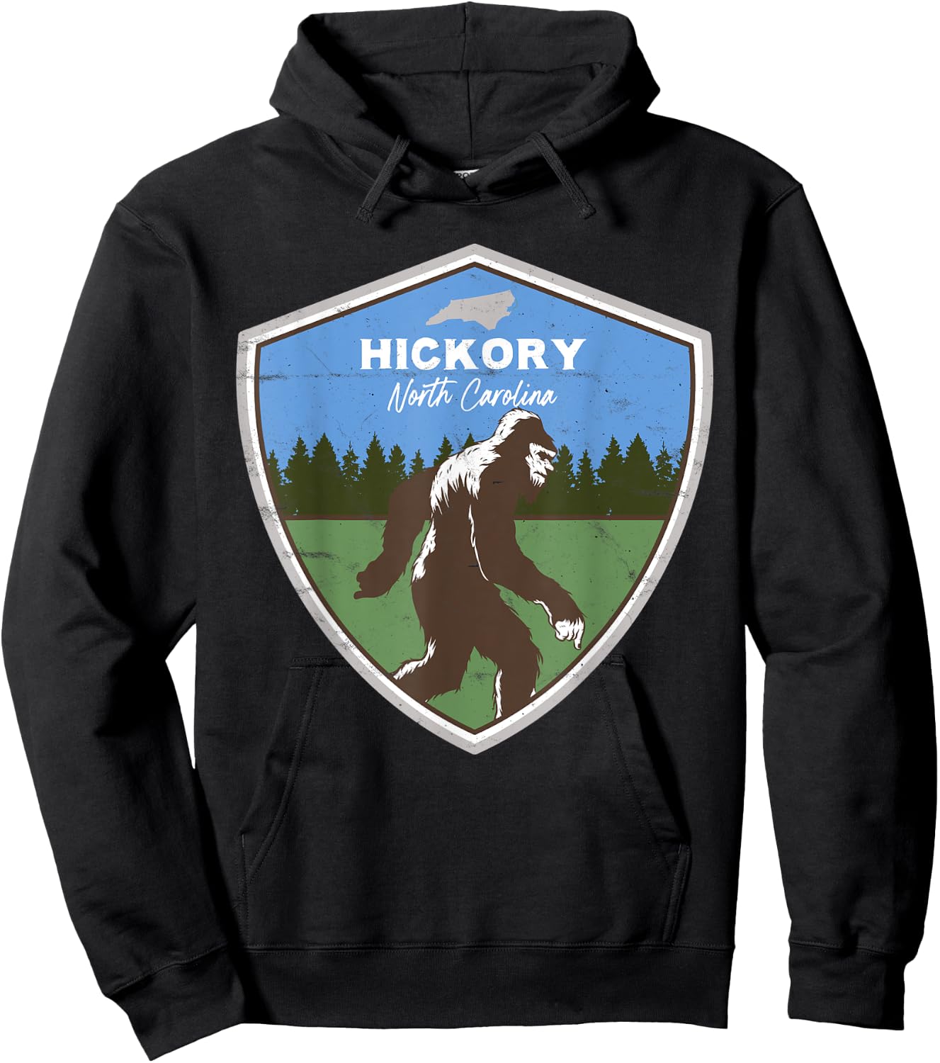 Bigfoot Sighting at Hickory North Carolina NC Funny Hoodie - Hoodie | Black