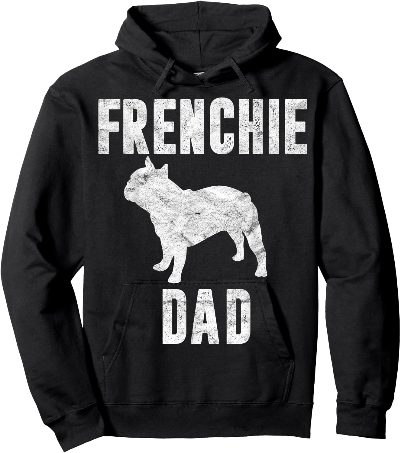 Vintage French Bulldog Dad Dog Daddy Frenchie Father Hoodie - Hoodie | Black