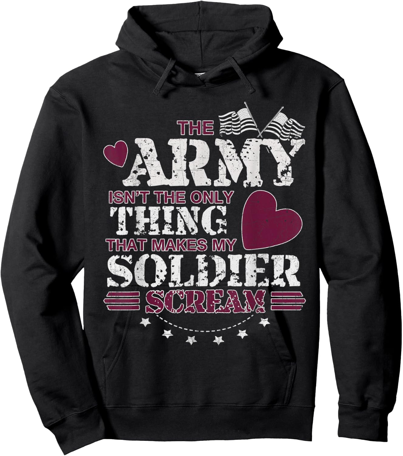 Funny Army Wife/Girlfriend - Make My Soldier Scream Hoodie - Hoodie | Black