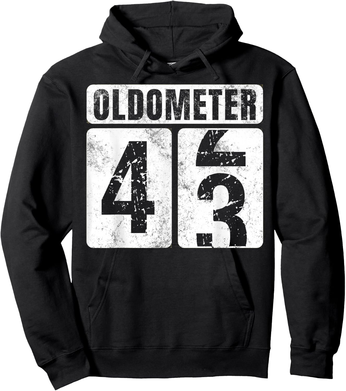 Oldometer 43 Shirt Vintage Funny 43rd Birthday Gift Hoodie - Hoodie | Black