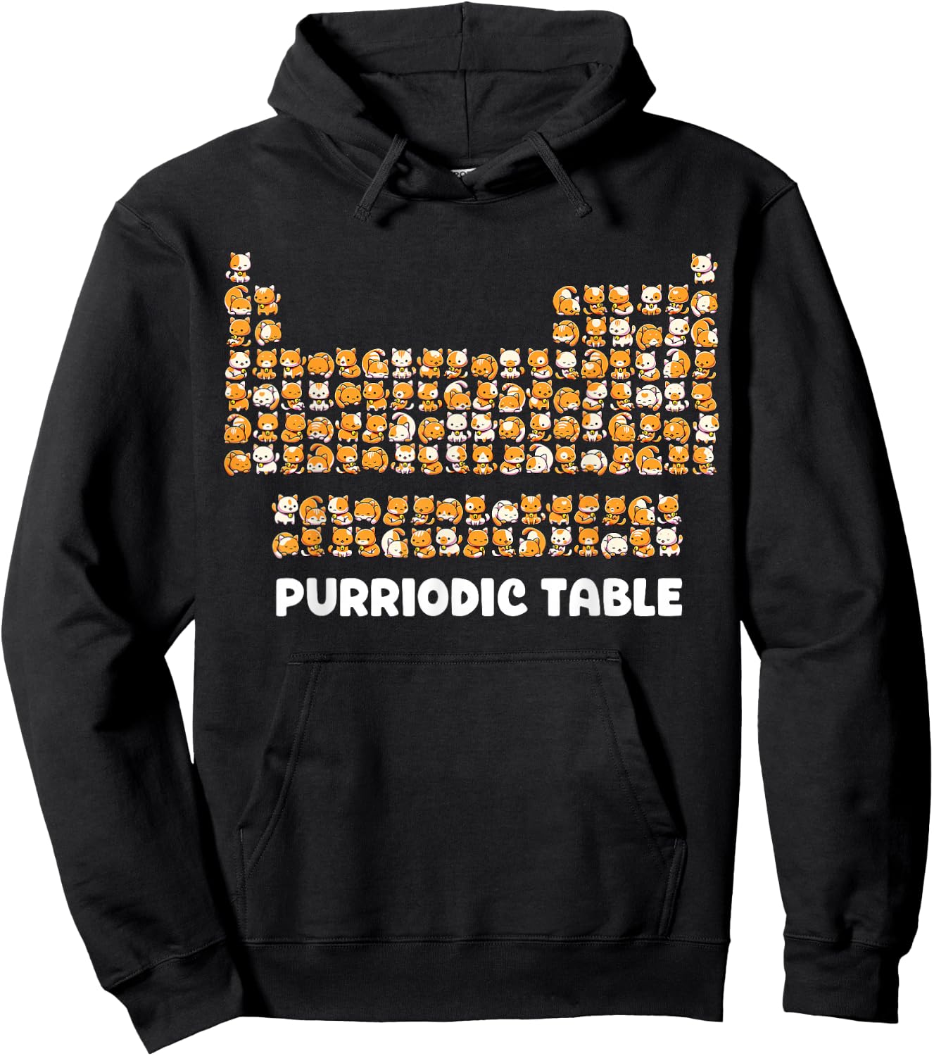 Periodic Table Shirt Chemistry Cat Periodic Table of Element Hoodie - Hoodie | Black