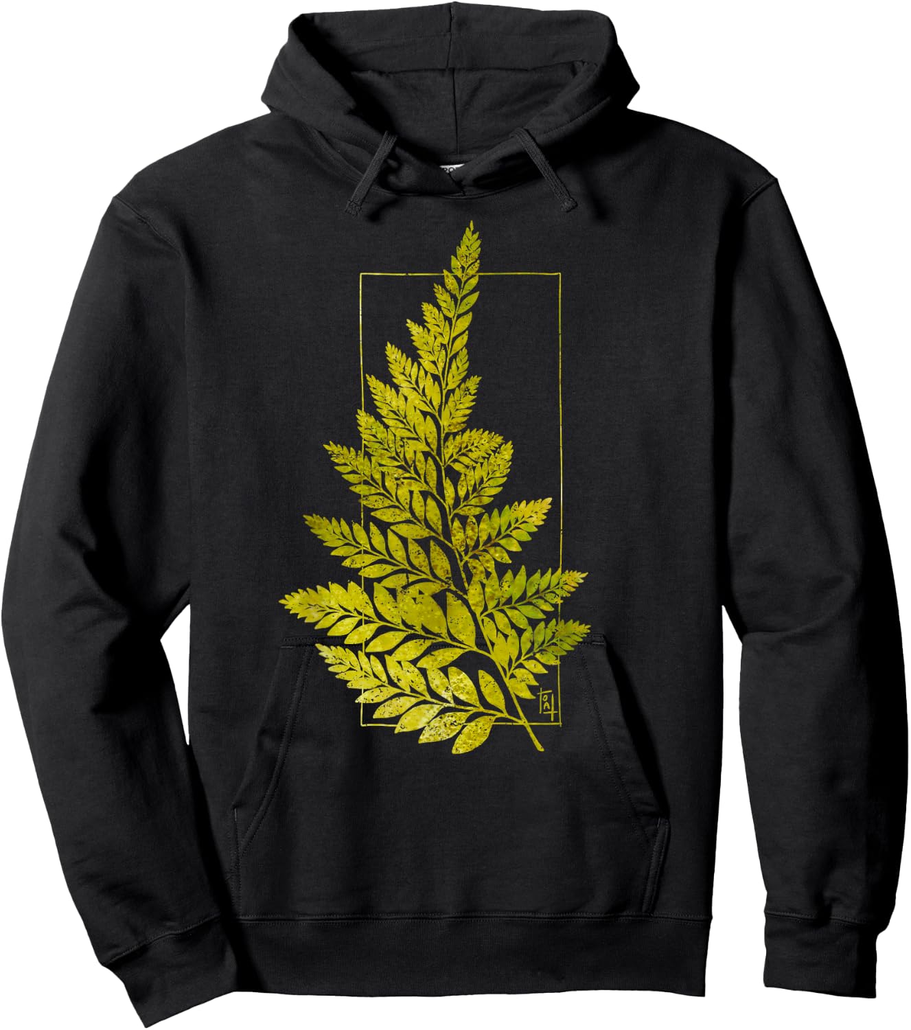Fern Blockprint II Hoodie - Hoodie | Black