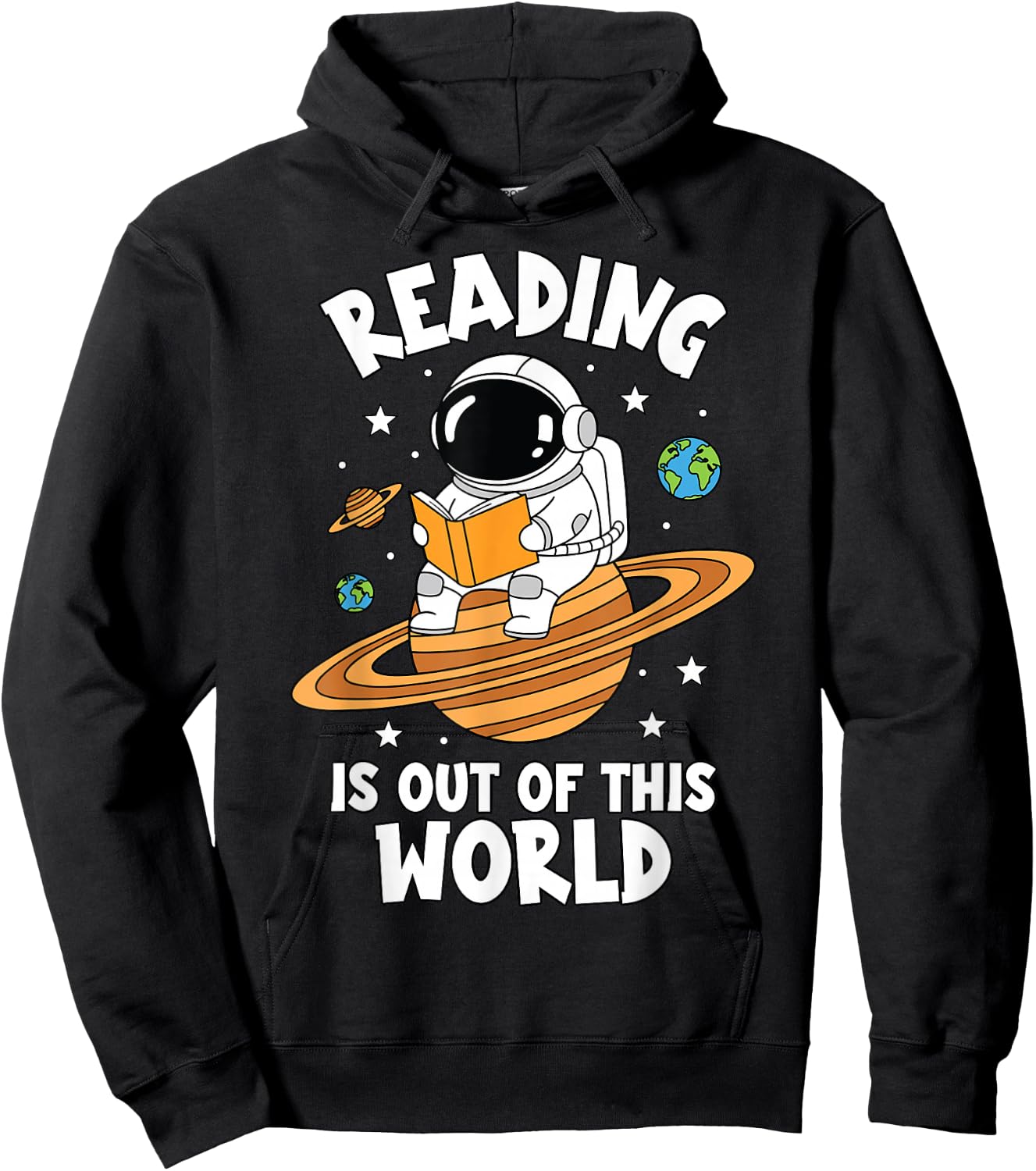 Reading is Out of This World Astronaut Space Book Lover Hoodie - Hoodie | Black