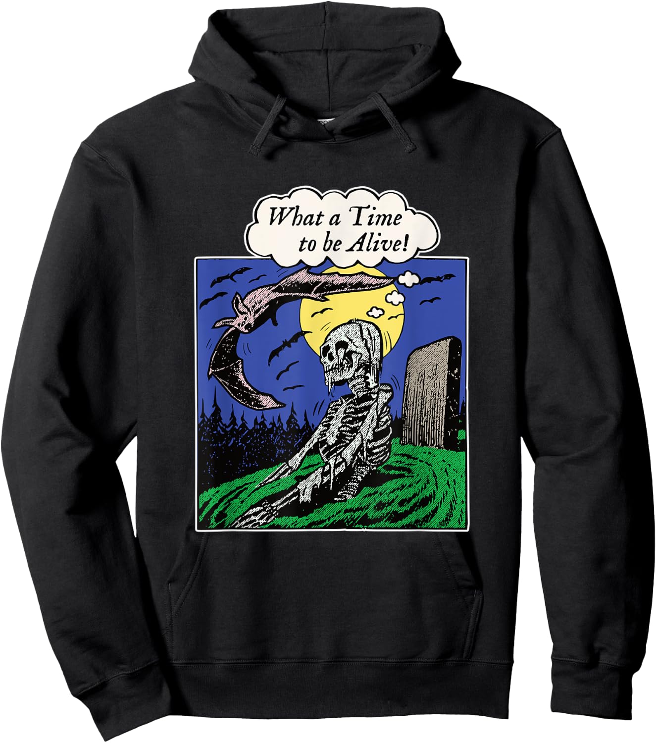Funny Zombie Rising from Dead Vintage Horror Halloween Hoodie - Hoodie | Black