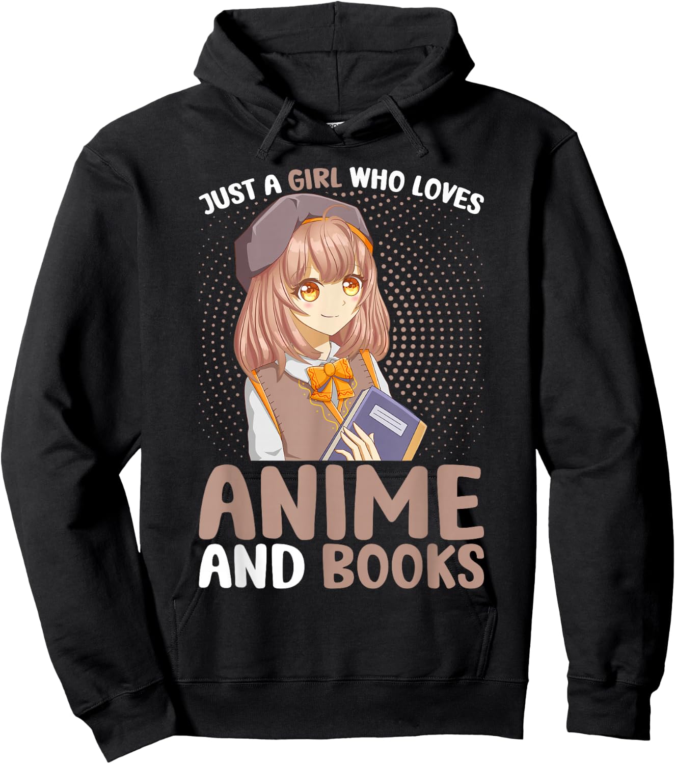 Just a Girl Who Loves Anime and Books Women Teen Girls Hoodie - Hoodie | Black