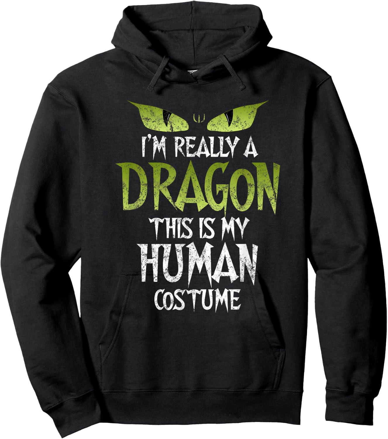 I'm Really A Dragon This Is My Human Costume Funny Halloween Hoodie - Hoodie | Black