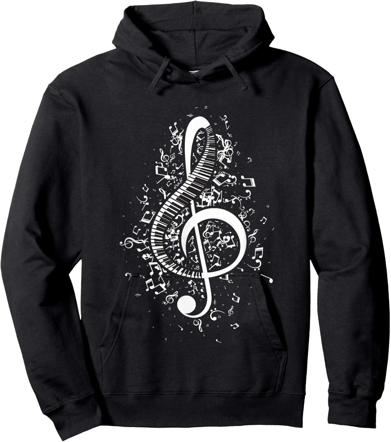 Treble Clef Keys - Piano Player Pianist Classical Music Hoodie - Hoodie | Black