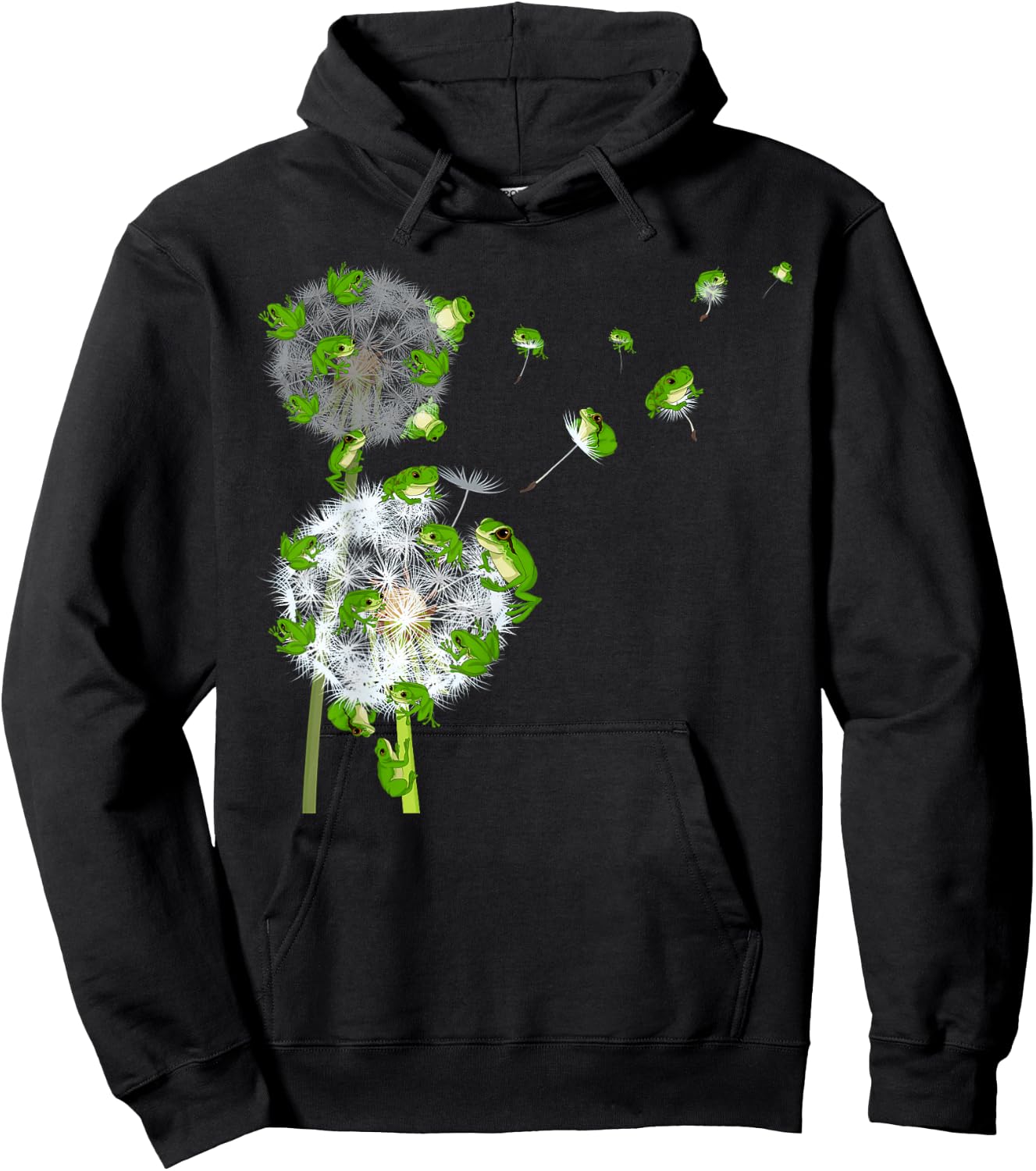 Rainforest Animal Lover Dandelion Amphibian Toad Flower Frog Hoodie - Hoodie | Black
