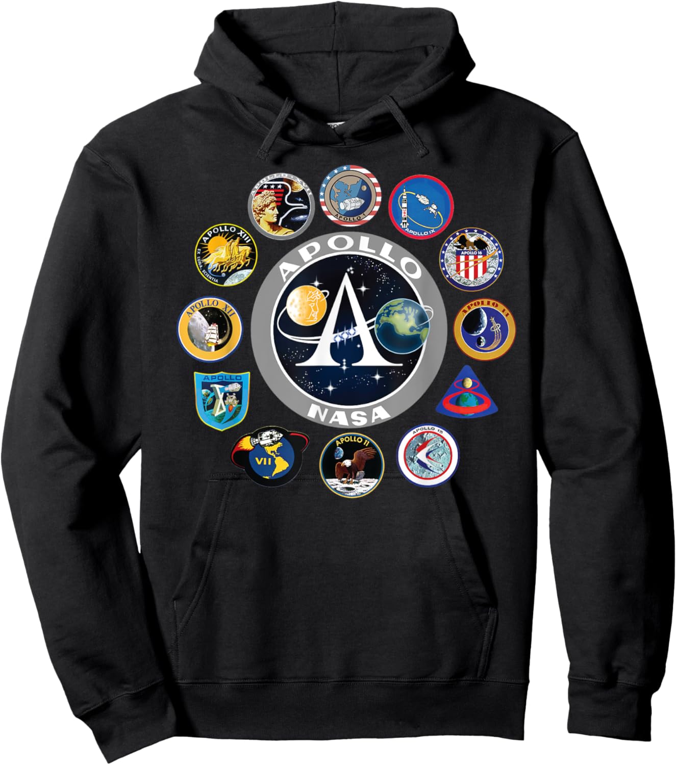 NASA Apollo Program Astronaut Patches Hoodie - Hoodie | Black