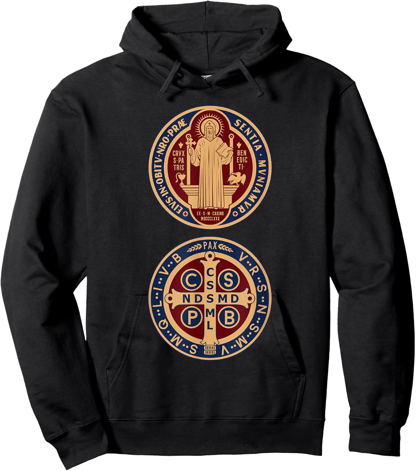Saint Benedict Sacramental Medal Catholic Hoodie - Hoodie | Black