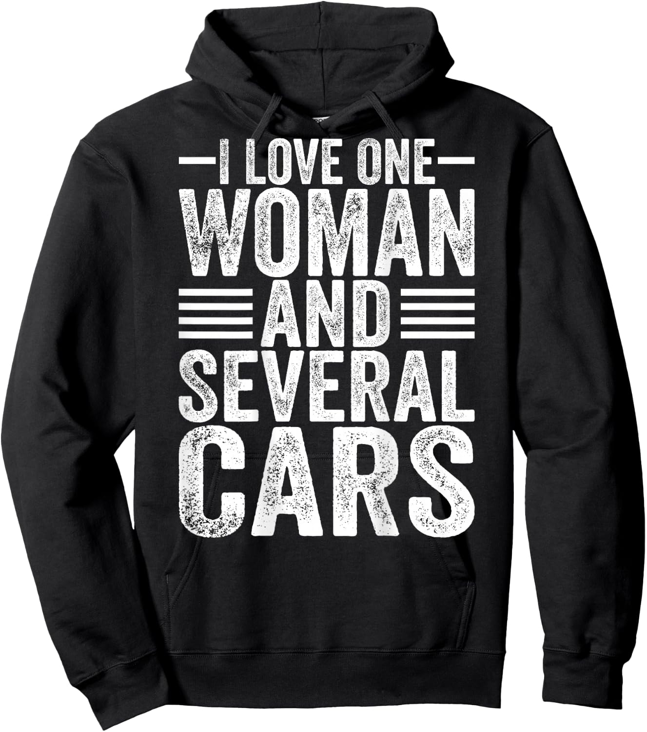 I Love One Woman and Several Cars Mechanic Car (On Back) Hoodie - Hoodie | Black