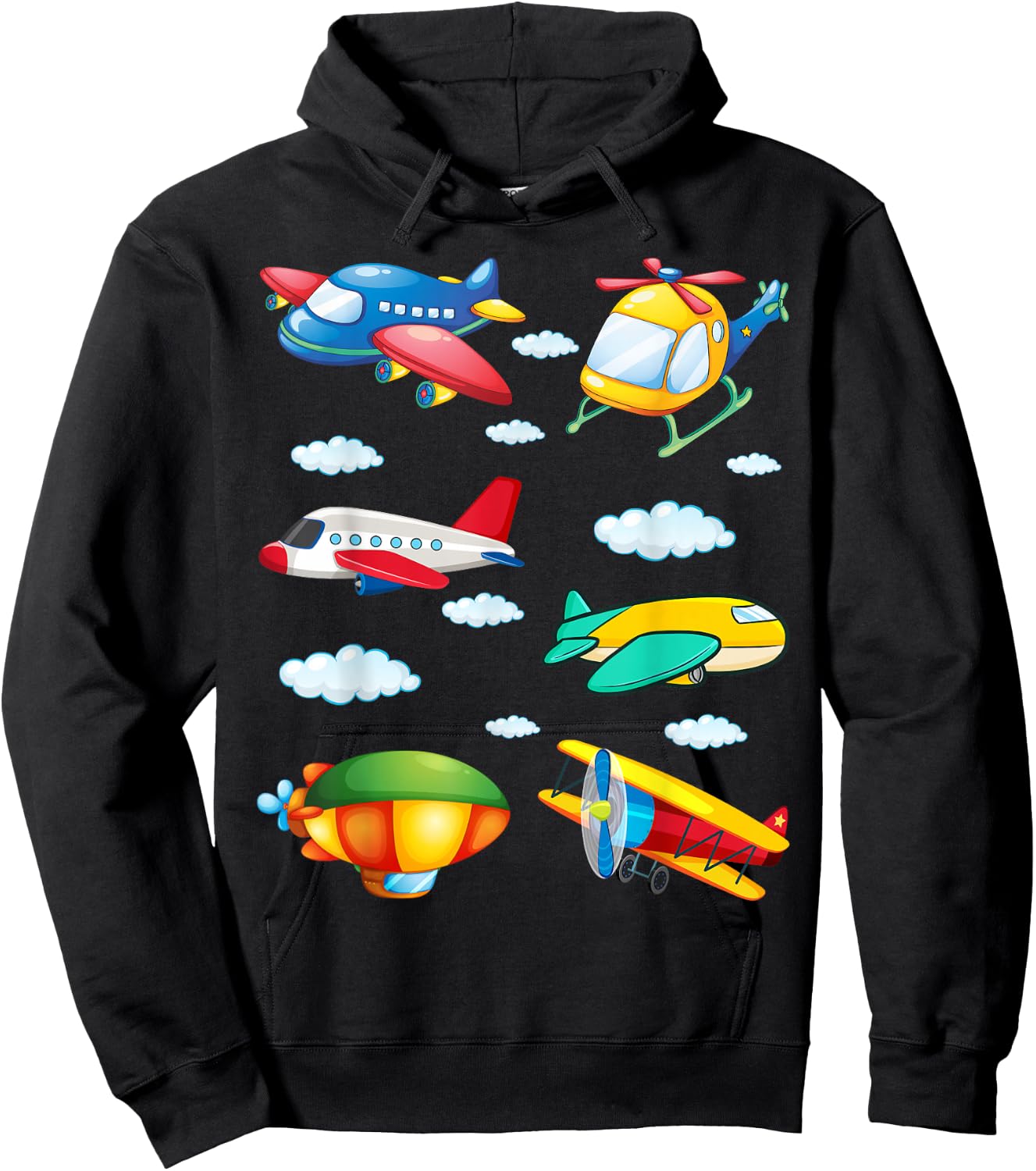 Types of Airplanes Boys Planes Future Pilot Hoodie - Hoodie | Black