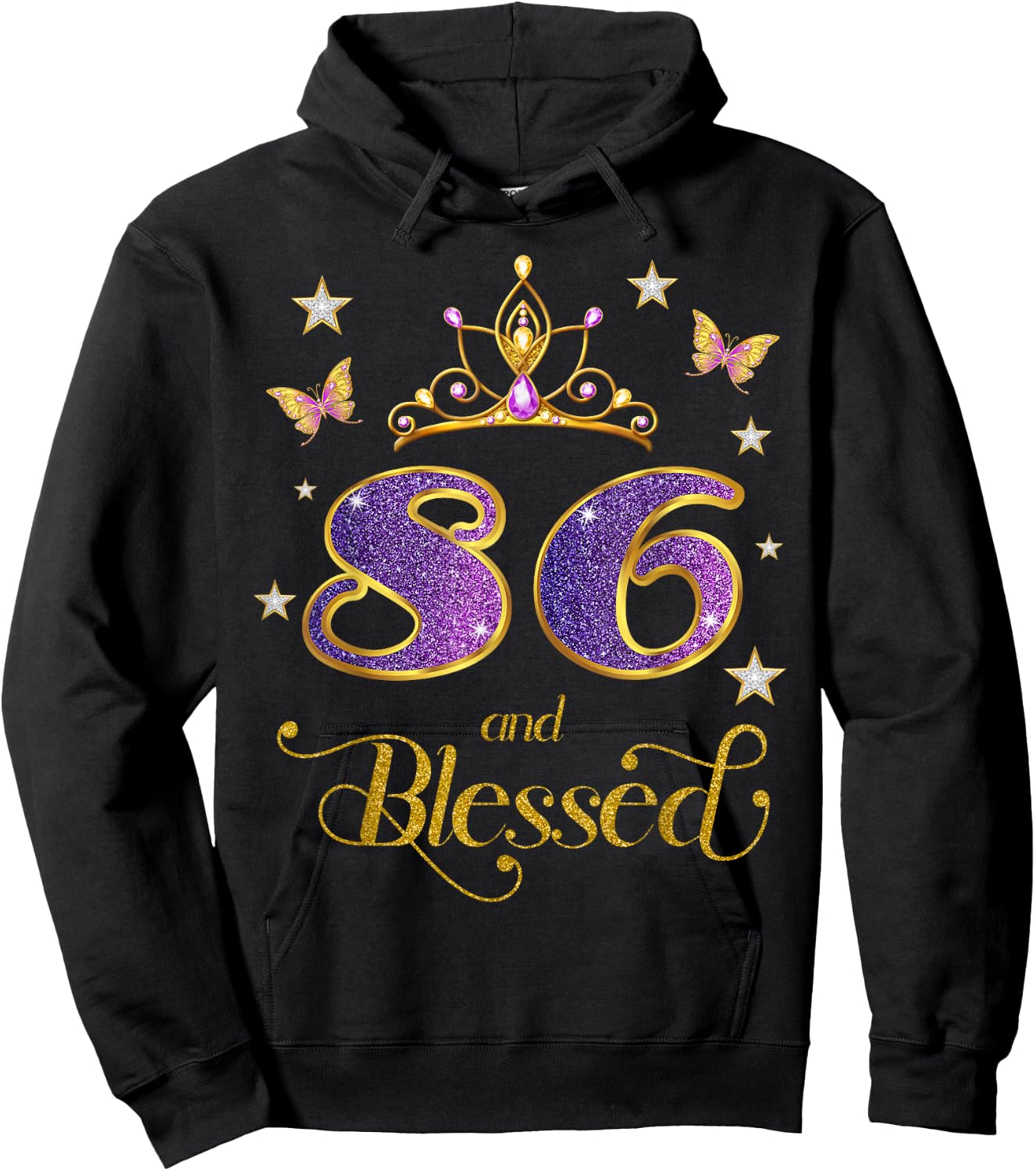 86 and Blessed 86 Years Old Birthday 86th Birthday Hoodie - Hoodie | Black