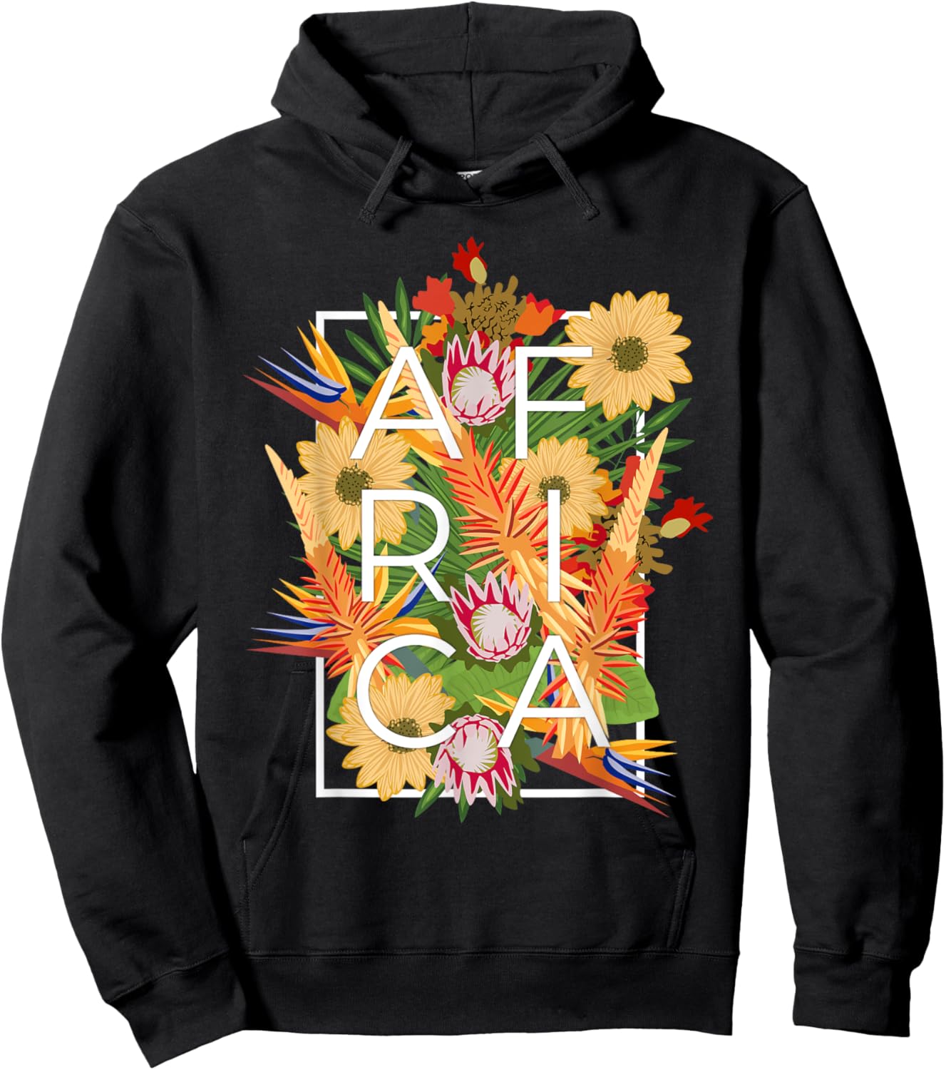 Flowers of Africa Word Art - African Pride Hoodie - Hoodie | Black