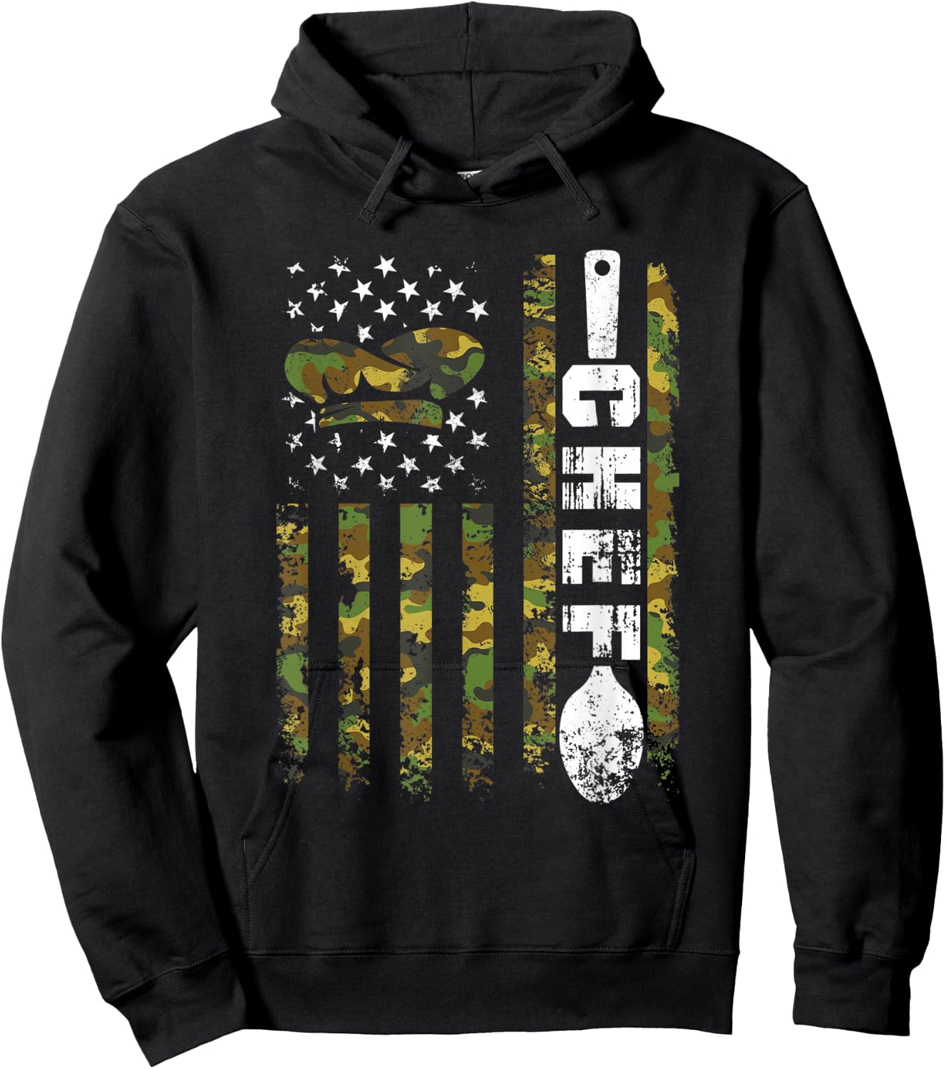American Flag Camouflage Chef Patriotic 4th Of July Hoodie - Hoodie | Black