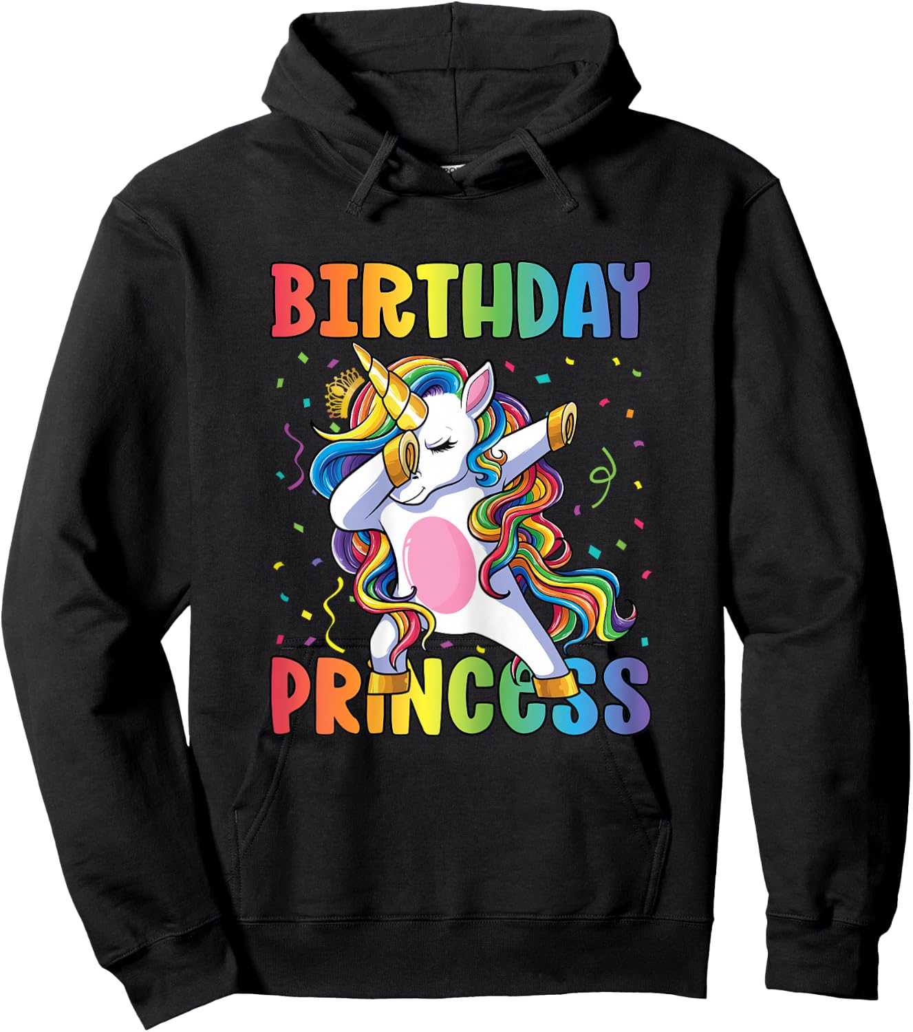 Birthday Princess Shirt Girl Kids Women Dabbing Unicorn Girl Hoodie - Hoodie | Black