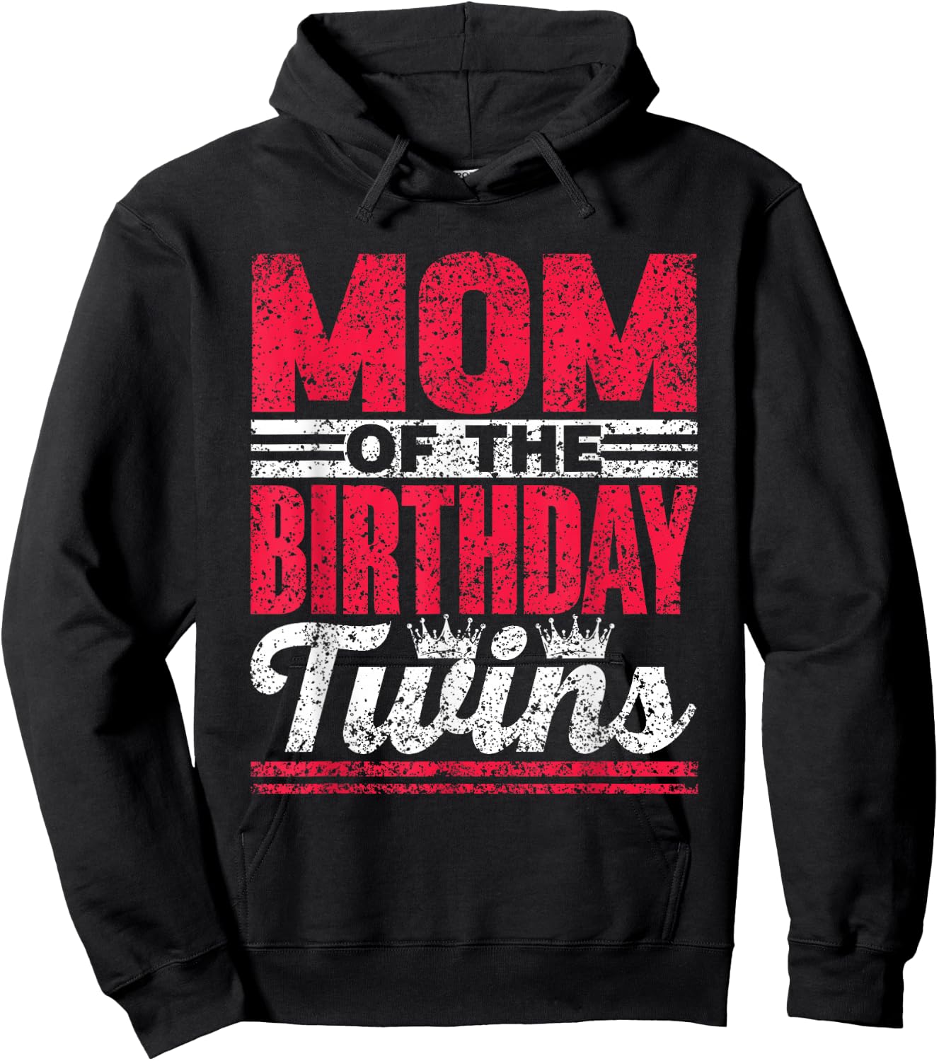Mom Of The Birthday Twins Celebrate Cute Twin Mother Mommy Hoodie - Hoodie | Black