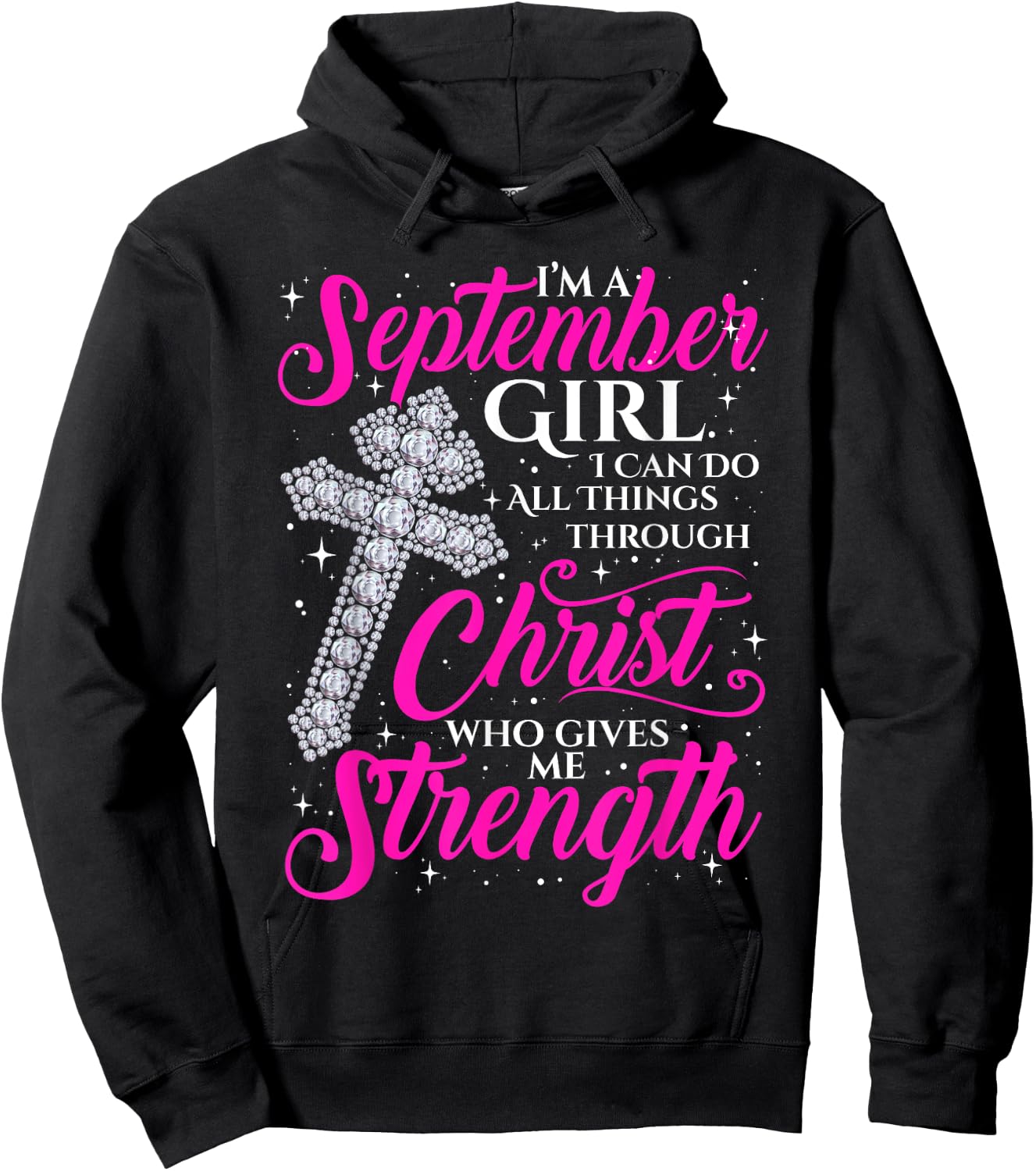 September Girl Funny Quote Saying Christian Birthday Women Hoodie - Hoodie | Black