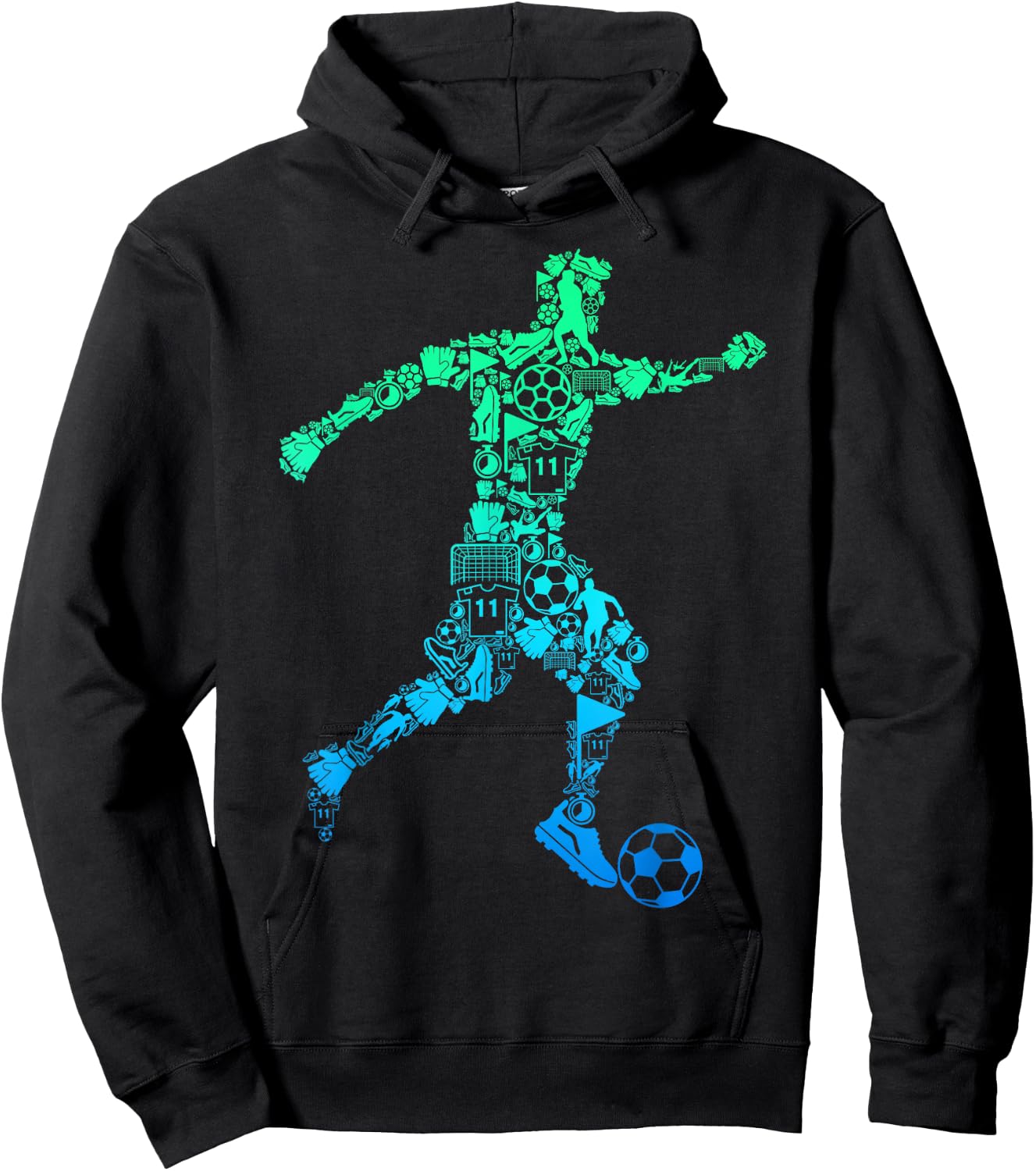 Soccer Player Youth Men Kids Boys Hoodie - Hoodie | Black