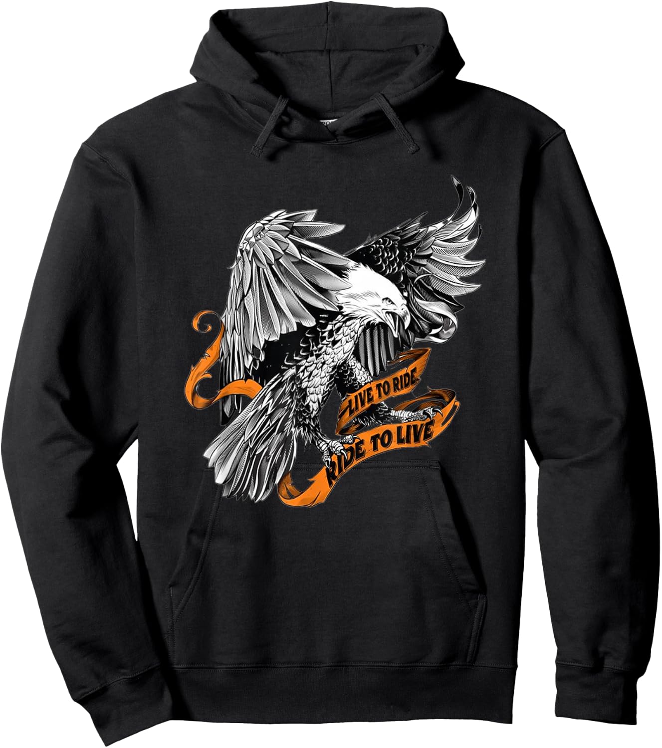 US Eagle, biker, live to ride ride to live Hoodie - Hoodie | Black