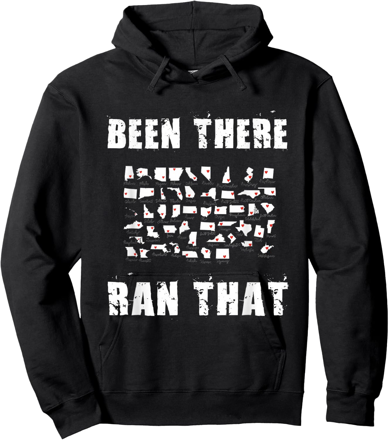 All 50 States I Have Run Challenge Map Half Marathons Club Hoodie - Hoodie | Black