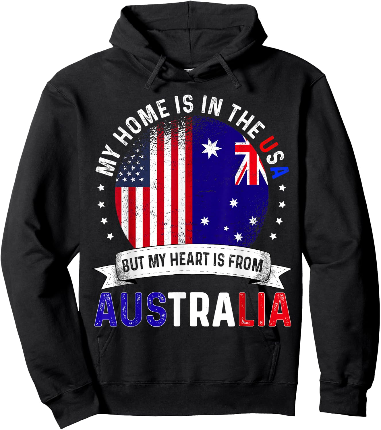 Australian American Patriot Heart is from Australia Flag Hoodie - Hoodie | Black