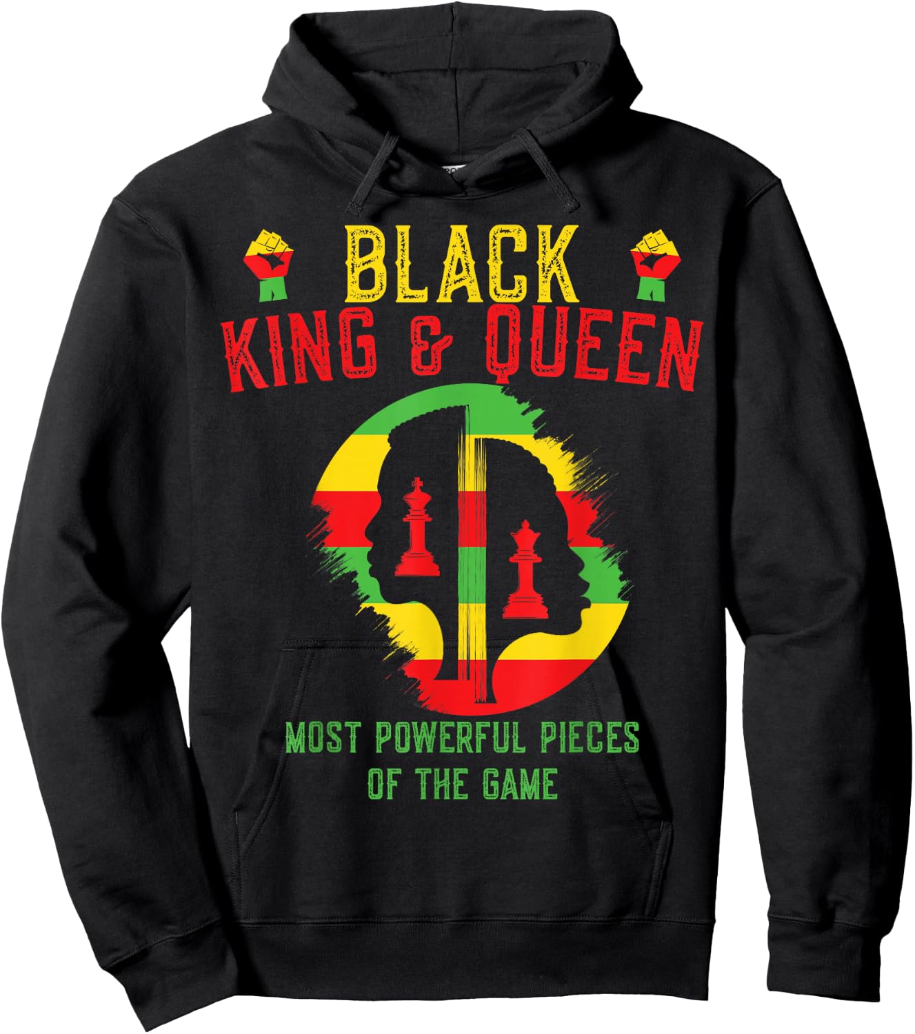 Black King and Queen Most Powerful Piece of the Game Hoodie - Hoodie | Black