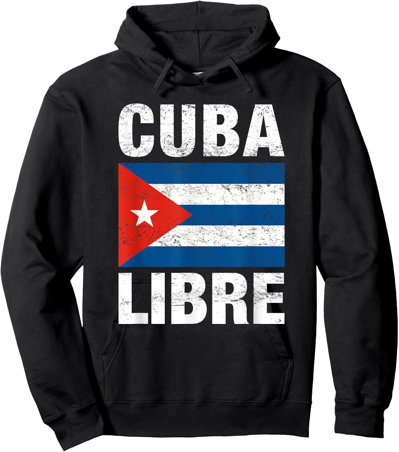 Cuba Libre, Free Cuba, Cuban Flag Hoodie - Hoodie | Black