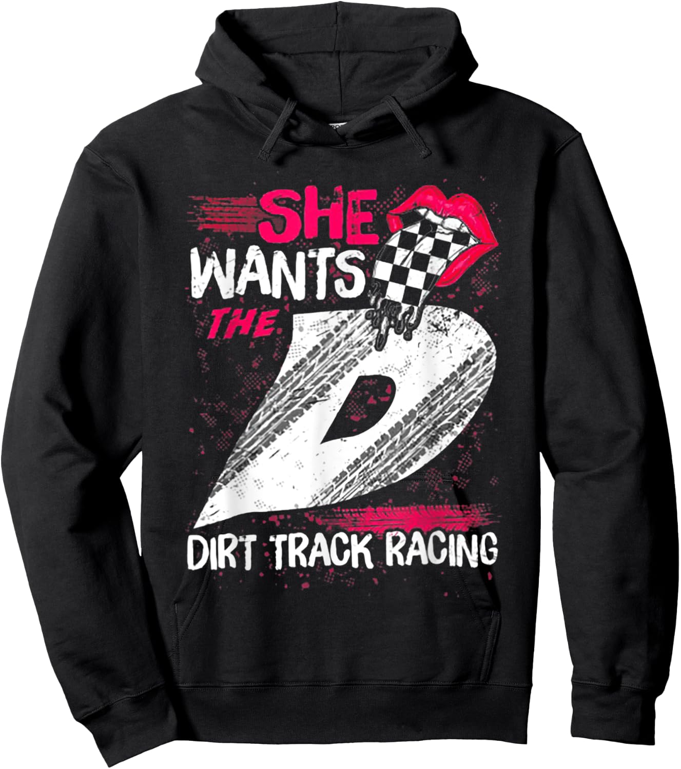 She Want's The Dirt Track Racing Hoodie - Hoodie | Black