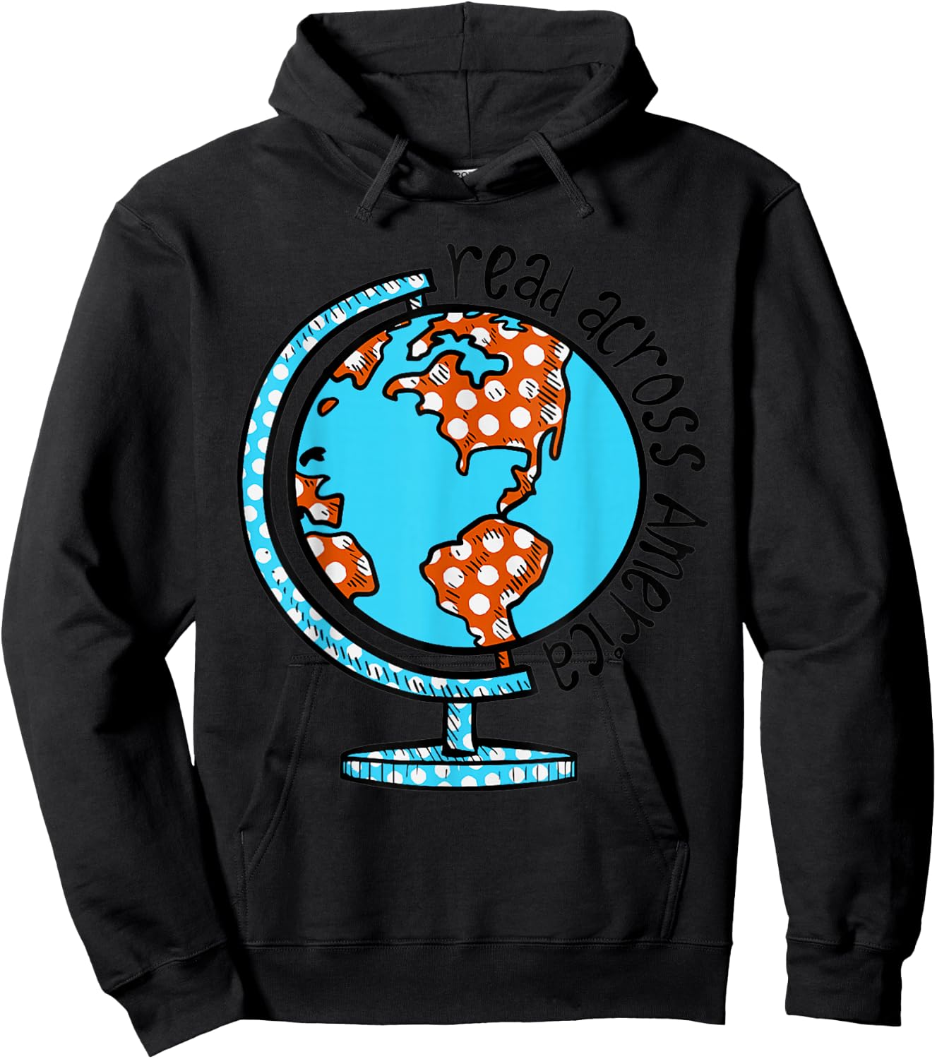 Reads Across That America Reading Lover Teacher Reader Hoodie - Hoodie | Black