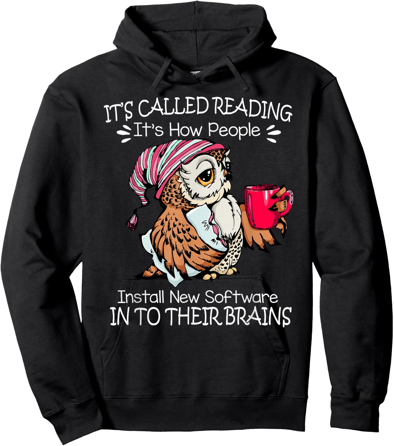 It's Called Reading Owl Coffee Book Nerd Reader Lover Hoodie - Hoodie | Black