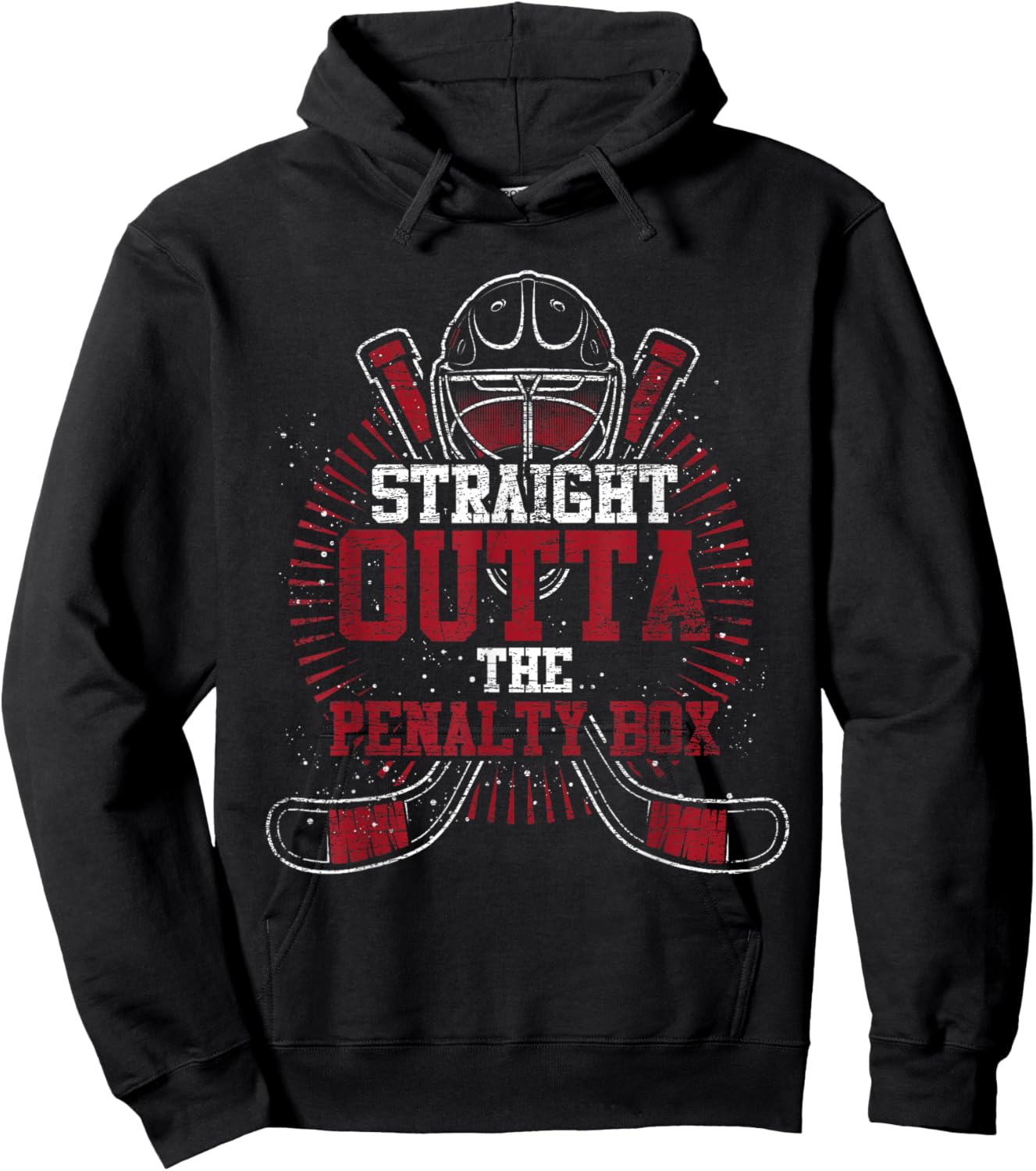 Straight Outta The Penalty Box Hockey Player Gift Hockey Hoodie - Hoodie | Black