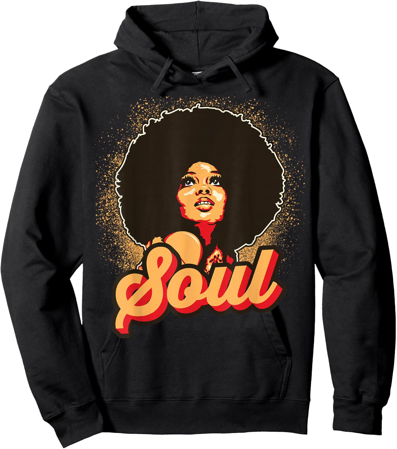 70s Funk Afro Women Soul Retro Vintage Style Graphic Hoodie - Hoodie | Black