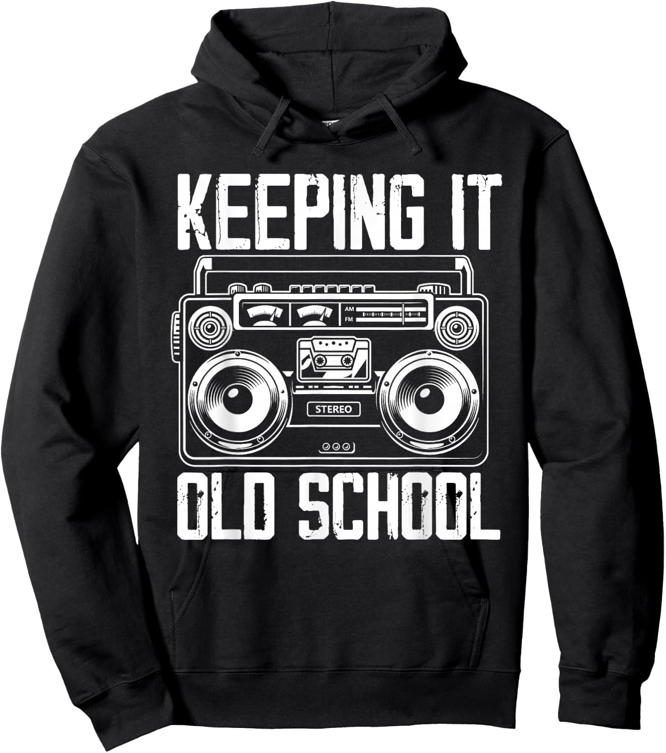 Keeping It Old School 80s 90s Music Lover Funny Hip-Hop Hoodie - Hoodie | Black