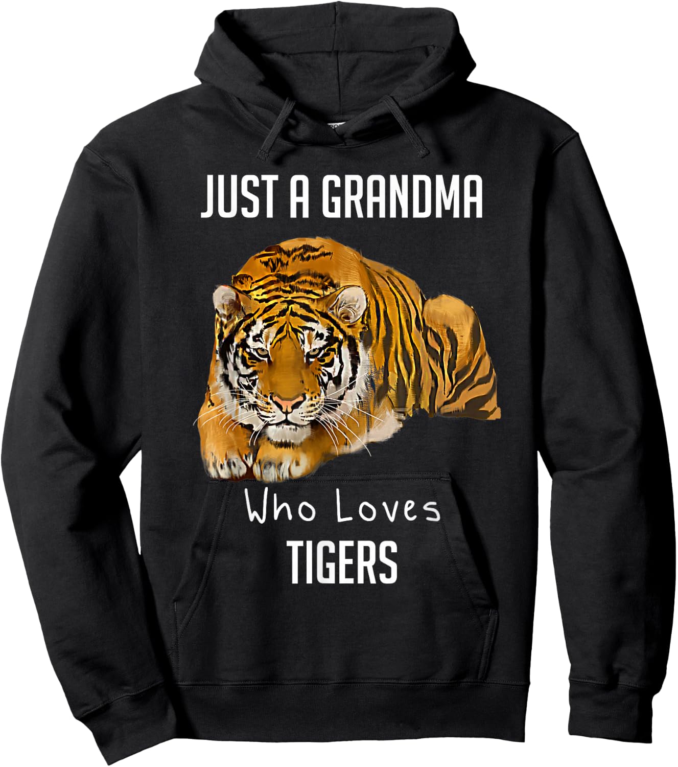 Just A Grandma Who Loves Tigers Hoodie - Hoodie | Black