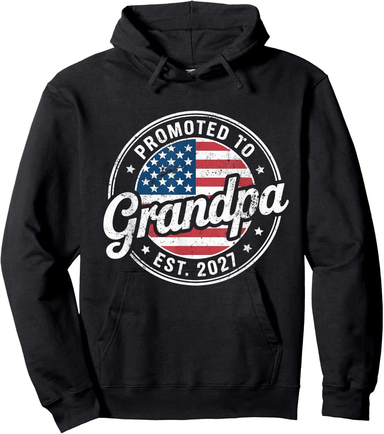 Promoted to Grandpa Est. 2027 New Grandpa USA Hoodie - Hoodie | Black
